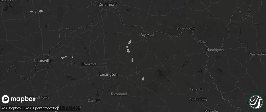 Hail map in Carlisle, KY on July 17, 2026