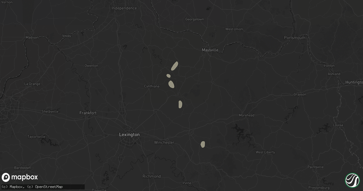 Hail map in Carlisle, KY on July 17, 2026