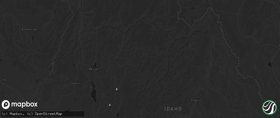 Hail map in Cascade, ID on July 17, 2026