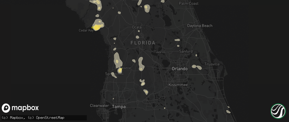Hail map in Center Hill, FL on July 17, 2026
