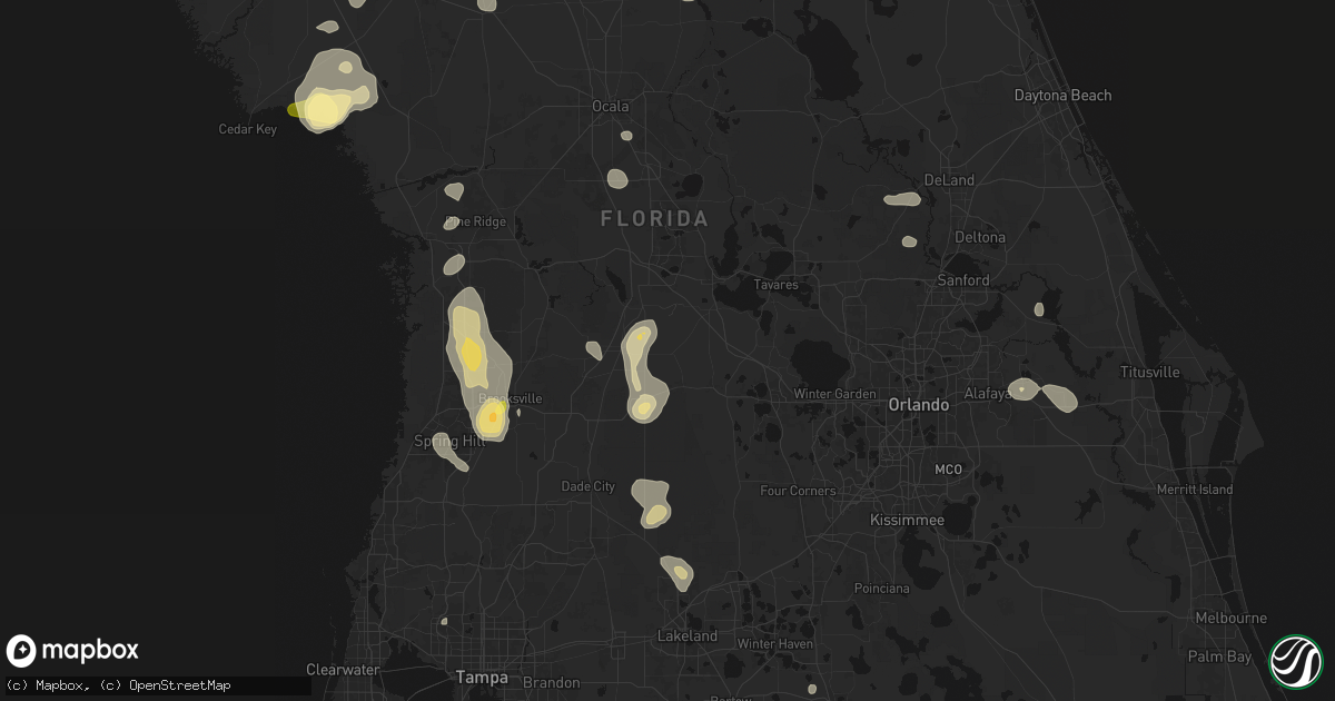 Hail map in Center Hill, FL on July 17, 2026