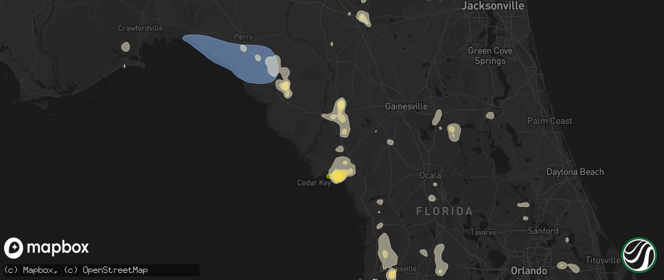 Hail map in Chiefland, FL on July 17, 2026