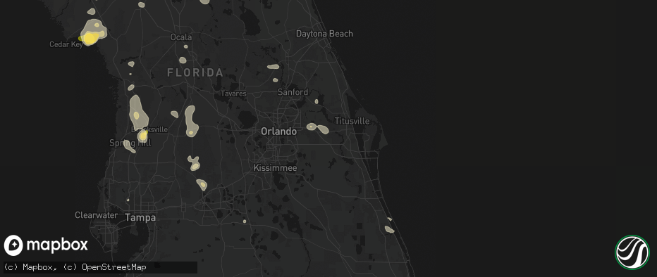 Hail map in Christmas, FL on July 17, 2026