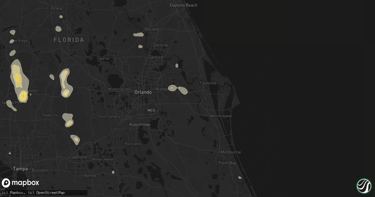 Hail map in Christmas, FL on July 17, 2026