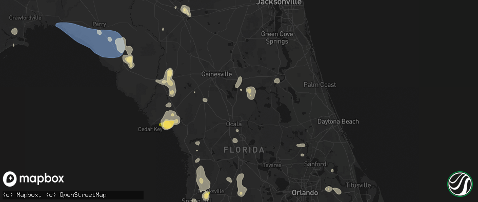 Hail map in Citra, FL on July 17, 2026