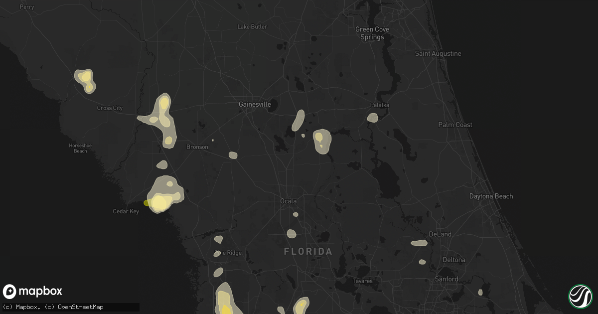 Hail map in Citra, FL on July 17, 2026