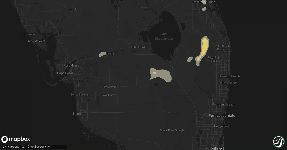 Hail map in Clewiston, FL on July 17, 2026