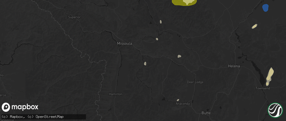 Hail map in Clinton, MT on July 17, 2026