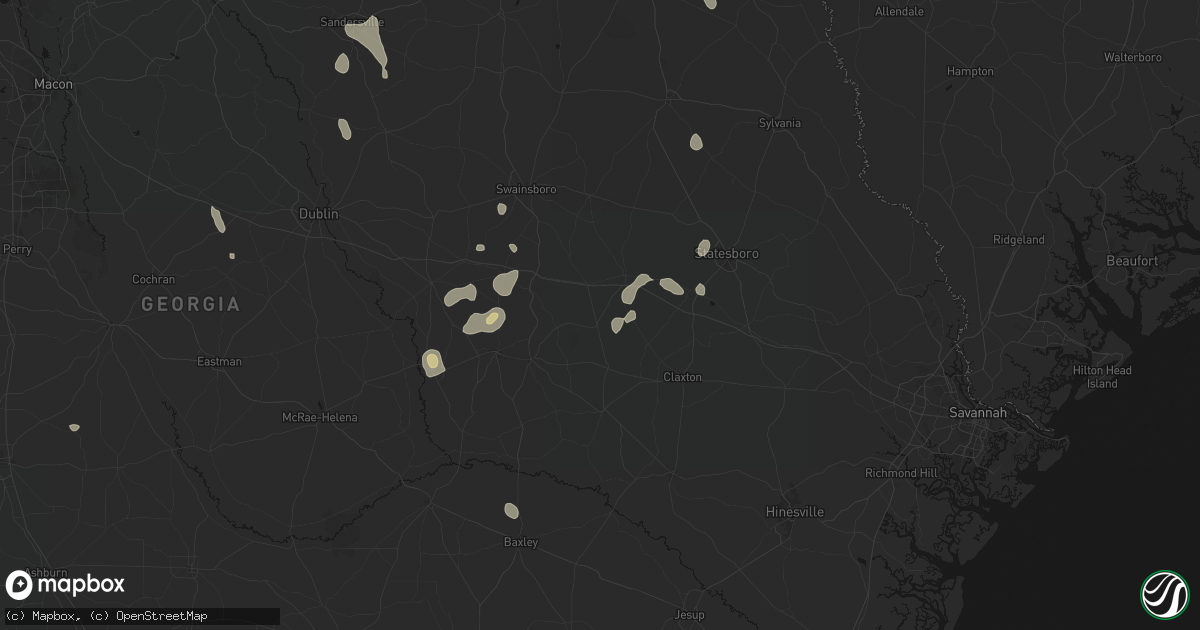 Hail map in Cobbtown, GA on July 17, 2026