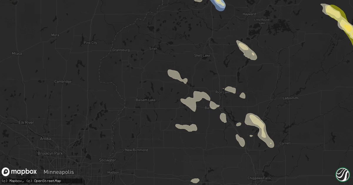 Hail map in Comstock, WI on July 17, 2026