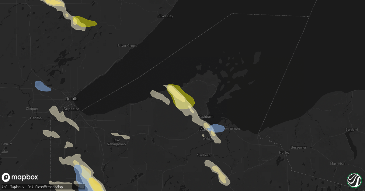 Hail map in Cornucopia, WI on July 17, 2026