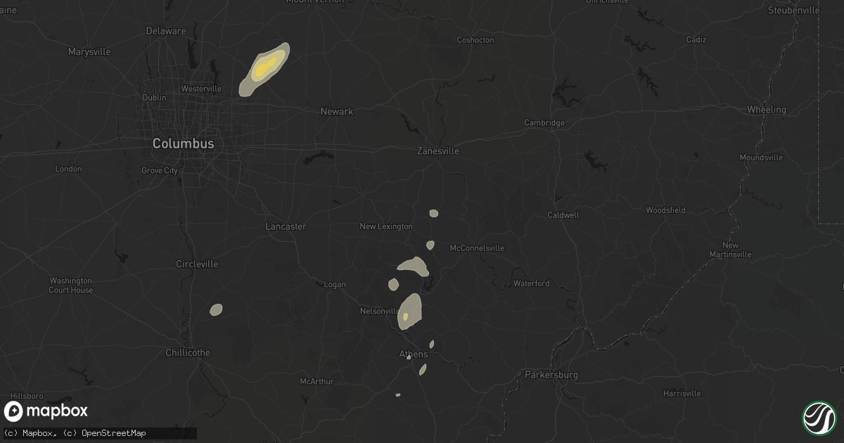 Hail map in Crooksville, OH on July 17, 2026