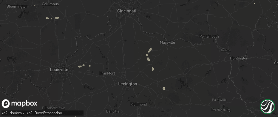 Hail map in Cynthiana, KY on July 17, 2026