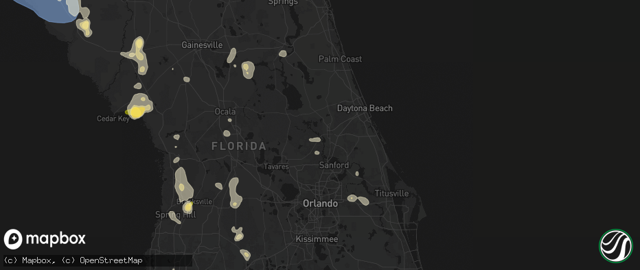 Hail map in Deland, FL on July 17, 2026