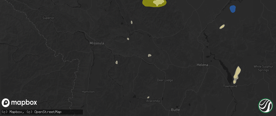 Hail map in Drummond, MT on July 17, 2026