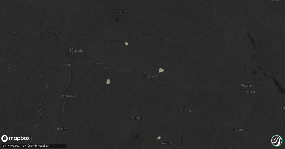 Hail map in Drummond, MT on July 17, 2026
