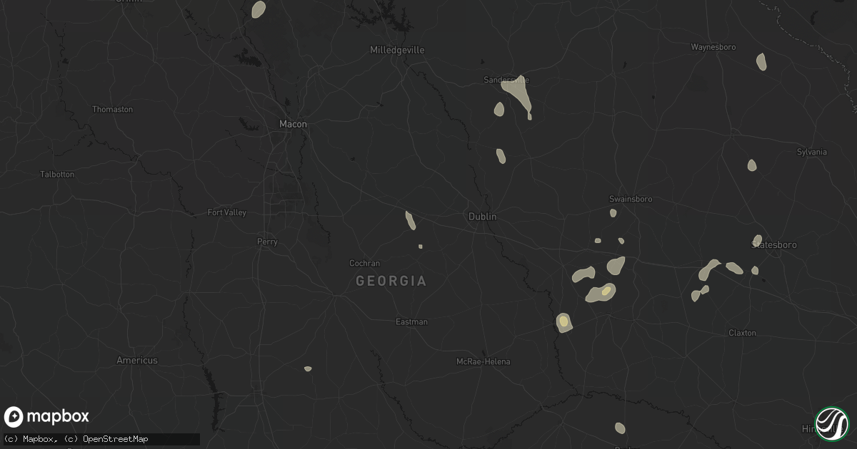 Hail map in Dudley, GA on July 17, 2026