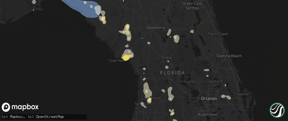 Hail map in Dunnellon, FL on July 17, 2026