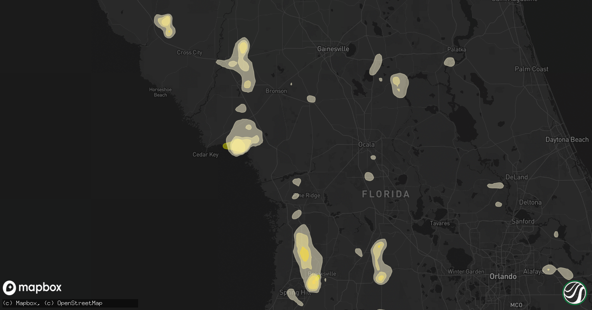 Hail map in Dunnellon, FL on July 17, 2026