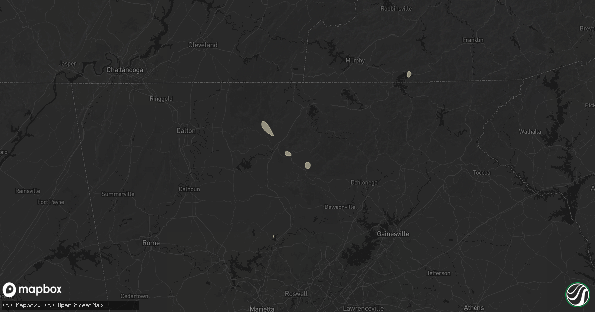 Hail map in Ellijay, GA on July 17, 2026