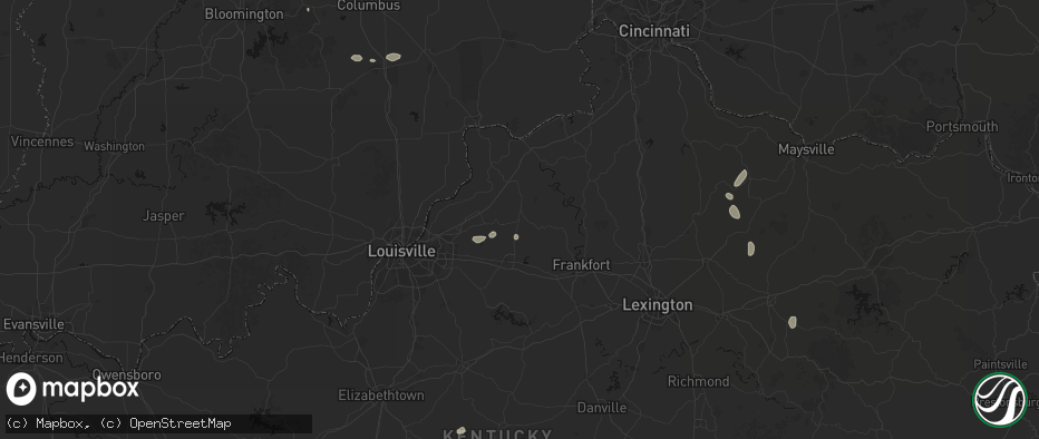 Hail map in Eminence, KY on July 17, 2026