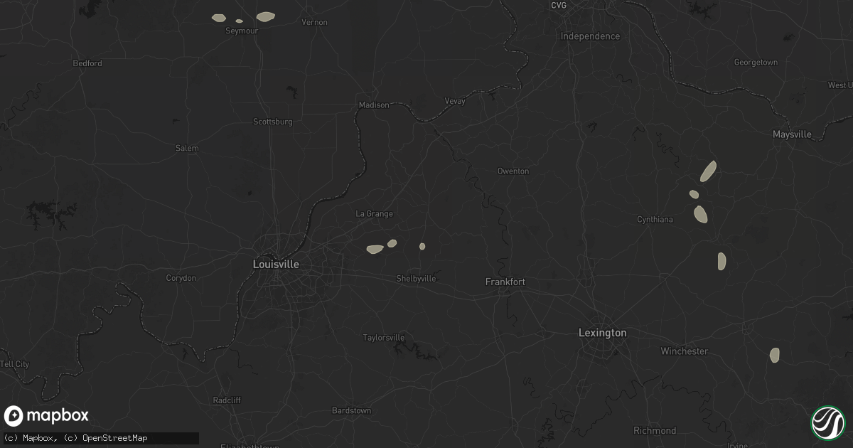Hail map in Eminence, KY on July 17, 2026