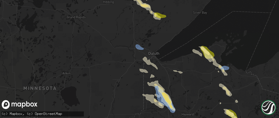 Hail map in Esko, MN on July 17, 2026