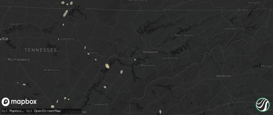 Hail map in Farragut, TN on July 17, 2026