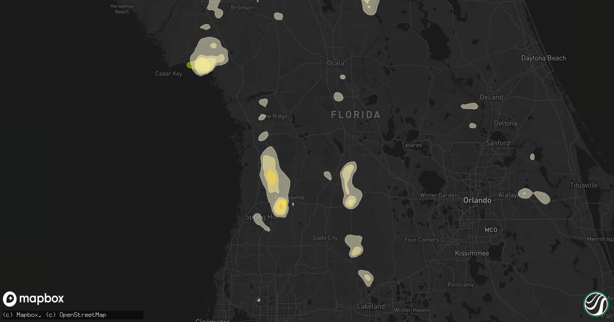 Hail map in Floral City, FL on July 17, 2026