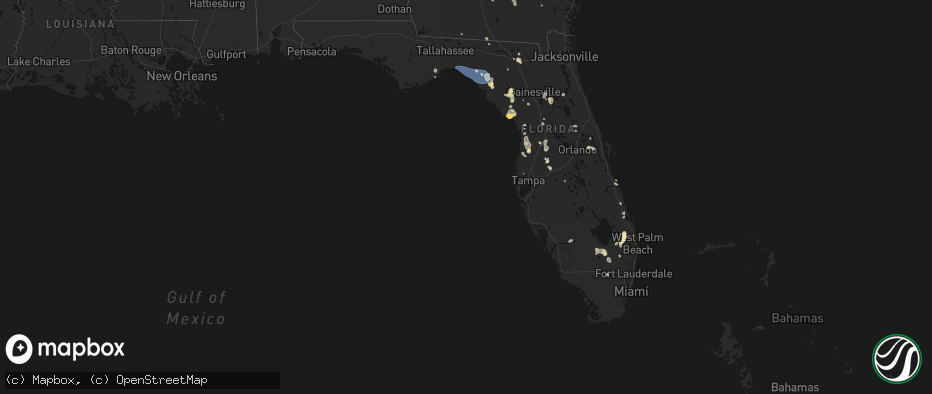 Hail map in Florida on July 17, 2026