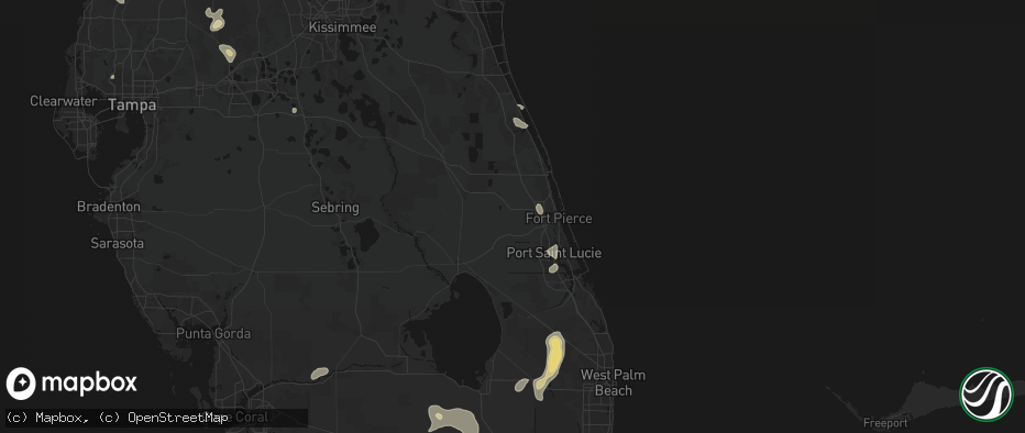 Hail map in Fort Pierce, FL on July 17, 2026