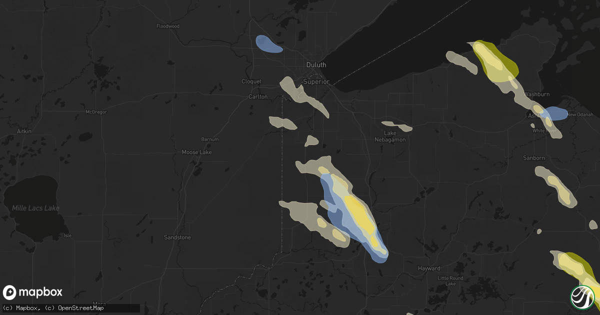 Hail map in Foxboro, WI on July 17, 2026