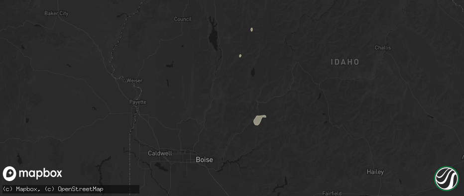 Hail map in Garden Valley, ID on July 17, 2026
