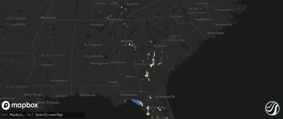 Hail map in Georgia on July 17, 2026
