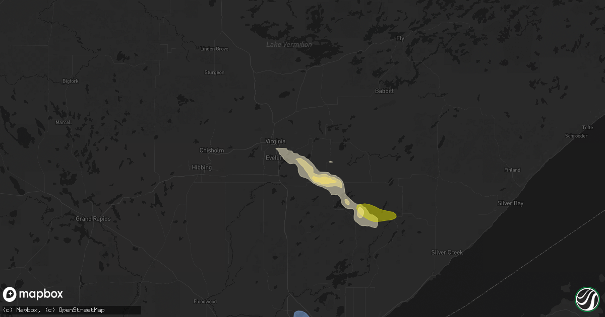 Hail map in Gilbert, MN on July 17, 2026