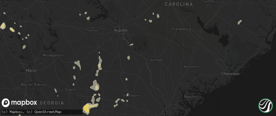 Hail map in Girard, GA on July 17, 2026