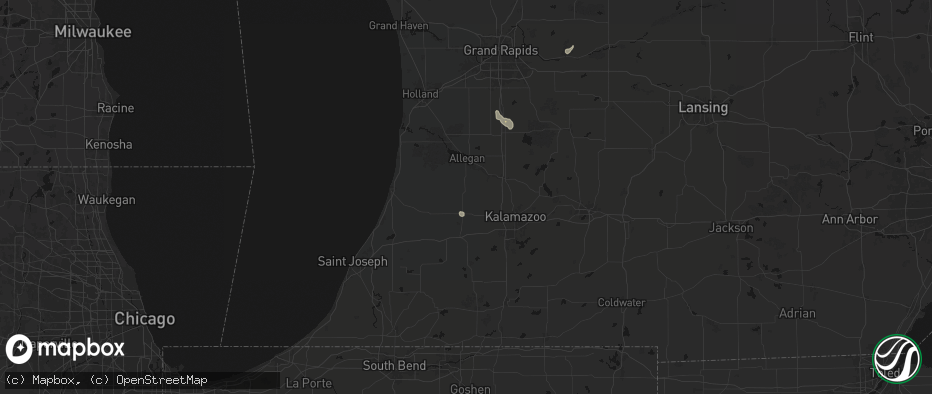 Hail map in Gobles, MI on July 17, 2026