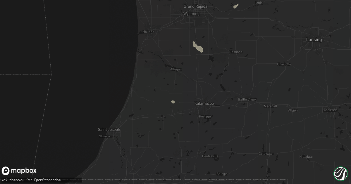 Hail map in Gobles, MI on July 17, 2026