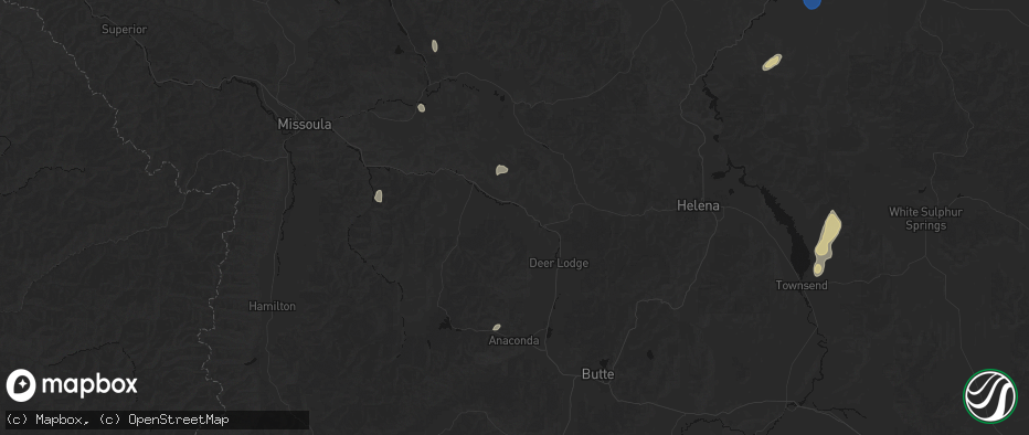 Hail map in Gold Creek, MT on July 17, 2026