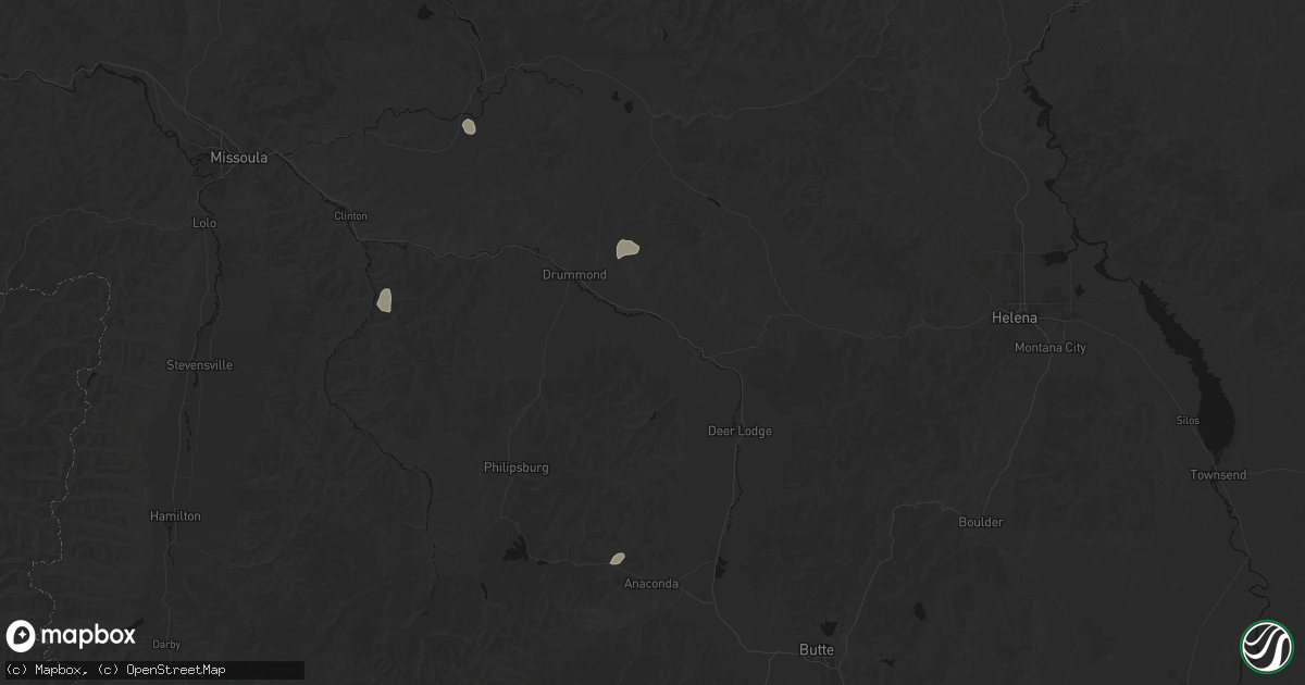Hail map in Gold Creek, MT on July 17, 2026
