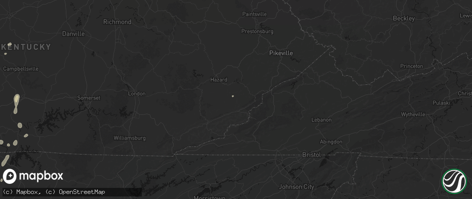 Hail map in Hallie, KY on July 17, 2026