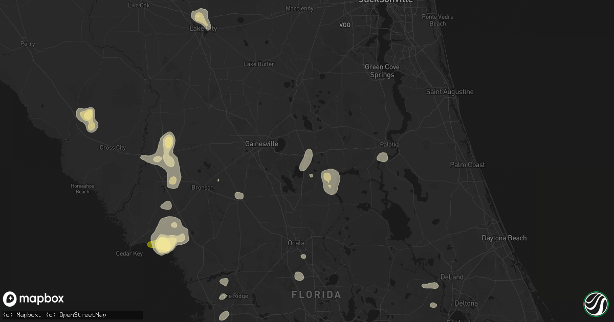 Hail map in Hawthorne, FL on July 17, 2026