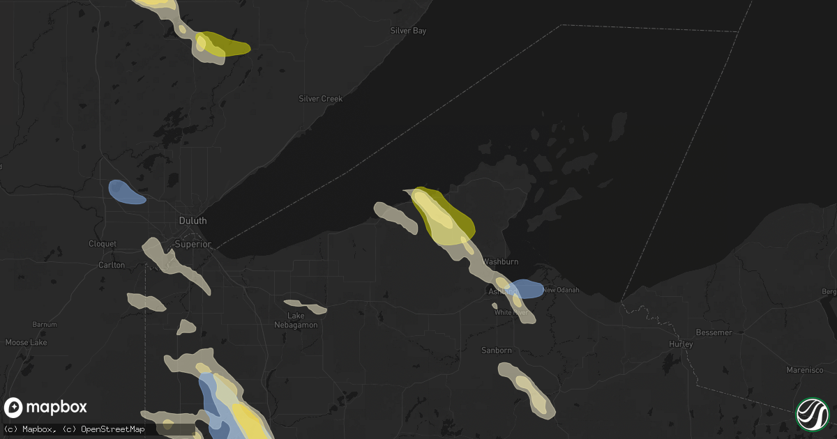 Hail map in Herbster, WI on July 17, 2026