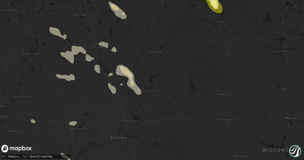 Hail map in Holcombe, WI on July 17, 2026