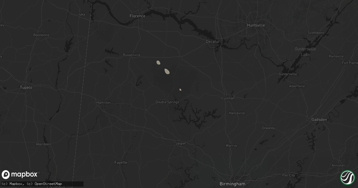 Hail map in Houston, AL on July 17, 2026