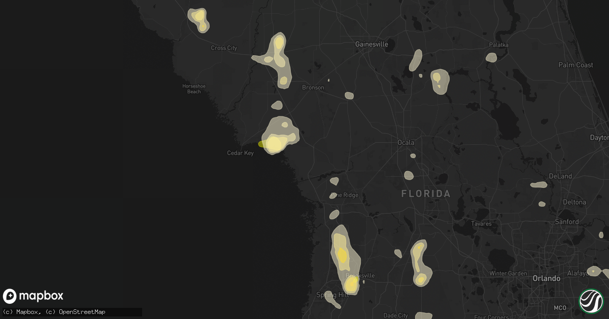 Hail map in Inglis, FL on July 17, 2026