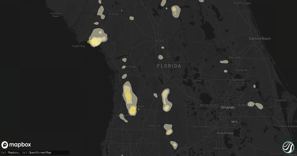 Hail map in Inverness, FL on July 17, 2026