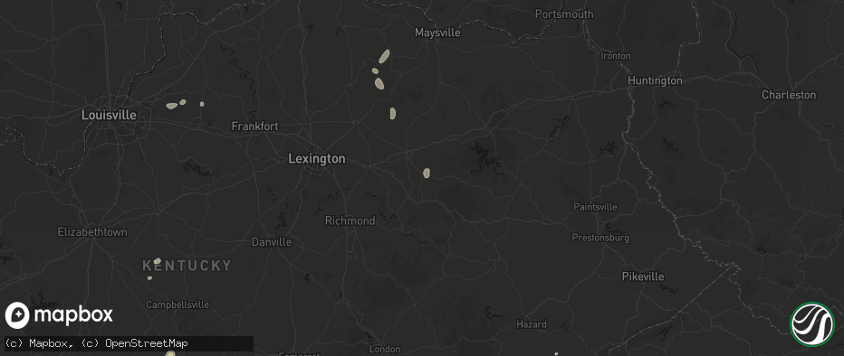 Hail map in Jeffersonville, KY on July 17, 2026