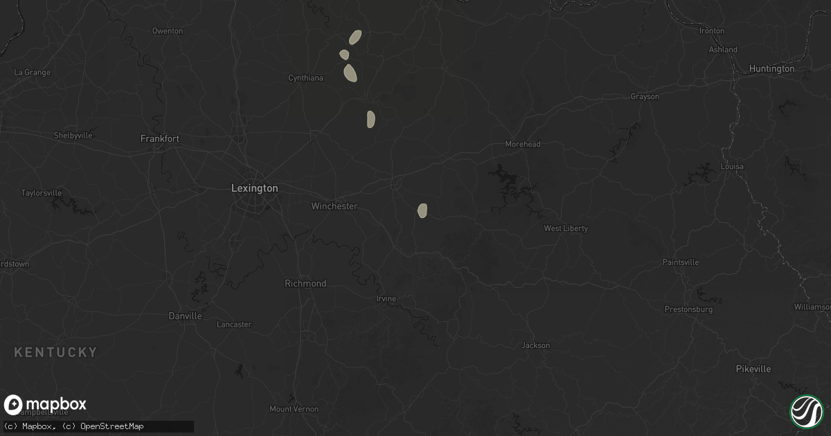 Hail map in Jeffersonville, KY on July 17, 2026