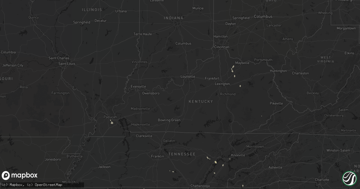 Hail map in Kentucky on July 17, 2026